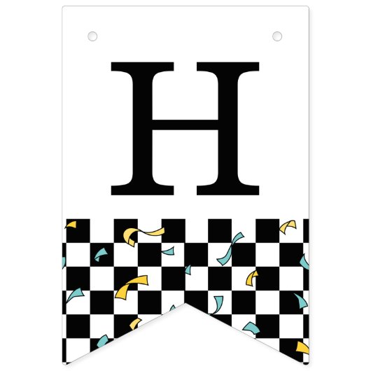 Retro Let's Party Daisy Happy Birthday Vlaggetjes (Tweede vlag)