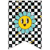 Retro Let's Party Daisy Happy Birthday Vlaggetjes (Eerste vlag)