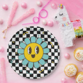 Retro Let's Party Daisy Verjaardag Papieren Bordje (Feest)