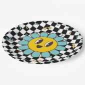 Retro Let's Party Daisy Verjaardag Papieren Bordje (Gekanteld)