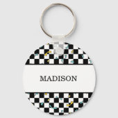 Retro Let's Party Daisy Verjaardag Sleutelhanger (Achterkant)