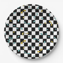 Retro Let's Party Verjaardag Papieren Bordje