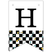 Retro Let's Party Vredesteken Gelukkige Verjaardag Vlaggetjes (Tweede vlag)