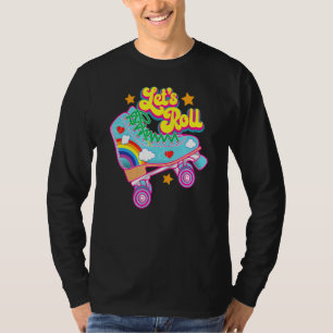 Retro Let's Roll Rollerskating Cute Roller Skater T-shirt
