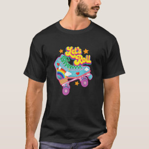 Retro Let's Roll Rolschaatsen Schattige Rolschaats T-shirt