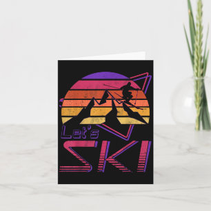 Retro Lets Ski  jaren 80 90 Sneeuwskiën Kaart