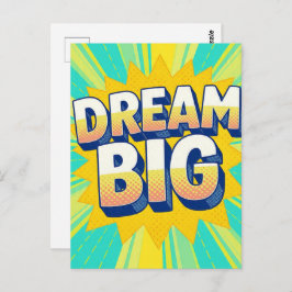Retro lettering dream big text briefkaart