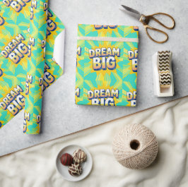 Retro lettering dream big text cadeaupapier