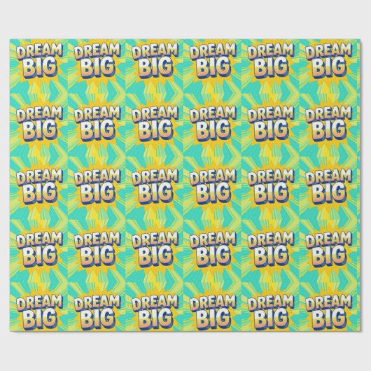 Retro lettering dream big text cadeaupapier (Vlak)
