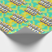 Retro lettering dream big text cadeaupapier (Hoek)