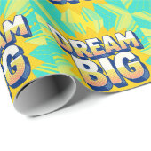 Retro lettering dream big text cadeaupapier (Rol Hoek)