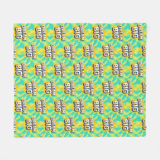 Retro lettering dream big text fleece deken (Voorkant (Horizontaal))