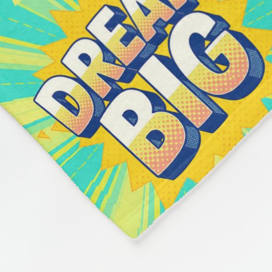 Retro lettering dream big text fleece deken (Hoek)