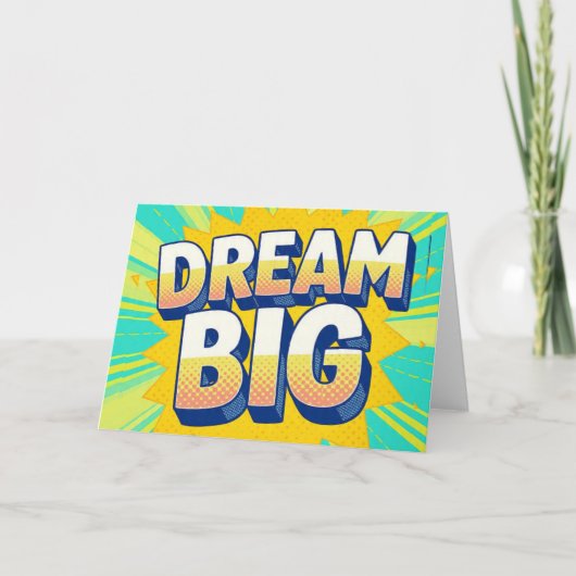 Retro lettering dream big text kaart (Voorkant)