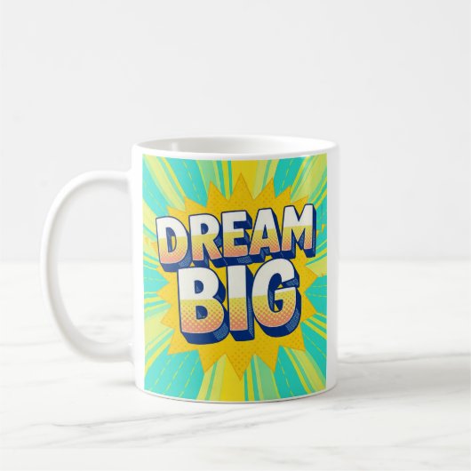 Retro lettering dream big text koffiemok (Links)