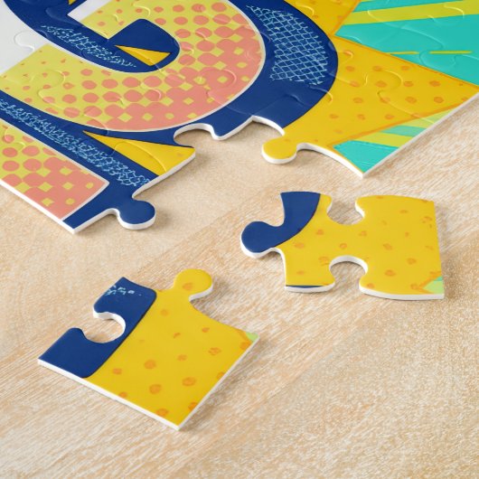 Retro lettering dream big text legpuzzel (Zijkant)