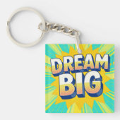 Retro lettering dream big text sleutelhanger (voorkant)