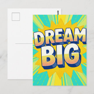 Retro lettering droom groot tekst briefkaart