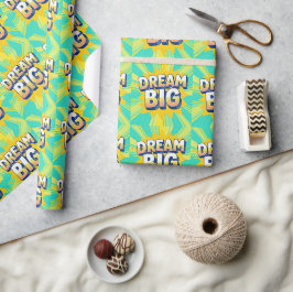 Retro lettering droom groot tekst cadeaupapier