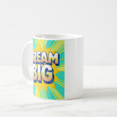 Retro lettering droom groot tekst koffiemok (Voorkant links)