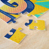 Retro lettering droom groot tekst legpuzzel (Zijkant)