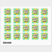Retro lettering droom groot tekst vierkante sticker (Vel)