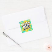 Retro lettering droom groot tekst vierkante sticker (Envelop)