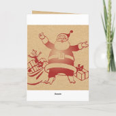 Retro Letterpress Santa Feestdagen Kaart (Achterkant)