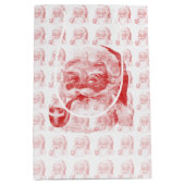 Retro Letterpress Santa Medium Cadeauzakje (Voorkant)