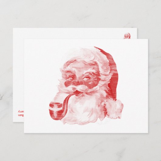 Retro Letterpress Style met pipet Feestdagenkaart (Voorkant / Achterkant)