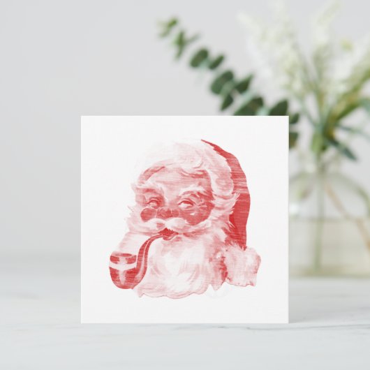 Retro Letterpress Style met pipet Feestdagenkaart (Staand voorkant)