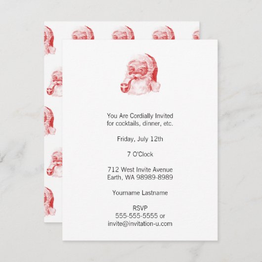 Retro Letterpress Style met pipet Kaart (Voorkant / Achterkant)