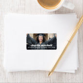 Retro lettertype afstuderen foto retouradres etiket (Insitu)