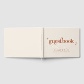 Retro Lettertype Groovy Terracotta Trouw Gastboek Gastenboek (Volledig)