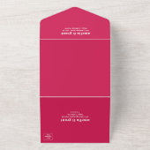 Retro Lettertype Heet Roze QR Code Foto Moderne Tr All In One Uitnodiging (Buitenkant)