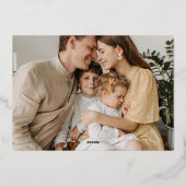 Retro lettertype moderne familie foto folie feestdagenkaart (Achterkant)