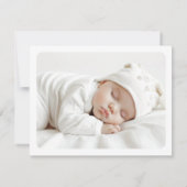 Retro lettertype nieuwe babyfoto bedankkaart (Achterkant)