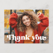 Retro lettertype volledige foto afstuderen afstude briefkaart (Voorkant)