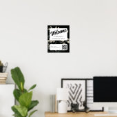 Retro Lettertype WIFI Netwerk Wachtwoord QR Code P Poster (Thuiskantoor)