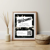 Retro Lettertype WIFI Netwerk Wachtwoord QR Code P Poster