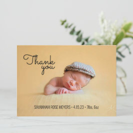 Retro Lettertypen Foto Dankbetuiging Briefkaart