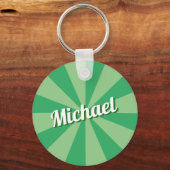 Retro lettertypes Aangepaste naam groene zonneschi Sleutelhanger (Voorkant)