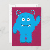 Retro Leuk Blauw Monster Briefkaart (Voorkant / Achterkant)