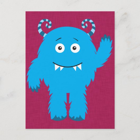Retro Leuk Blauw Monster Briefkaart (Voorkant)
