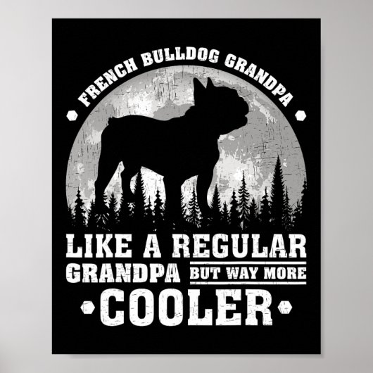 Retro Leuk Frans Bulldog Opa Vaderdag Poster (Voorkant)