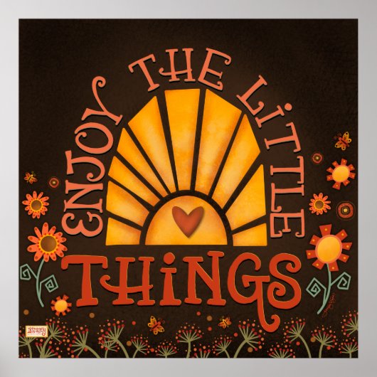 Retro Leuk Geniet van de Kleine Dingen Inspirivity Poster (Voorkant)