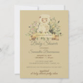 Retro Leuk Schapenlam Botanisch Baby shower Kaart (Voorkant)