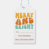 Retro Leuk Schattige Vrolijk en Helder Kerstvakant Cadeaulabel (Voorkant)