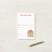 Retro leuk script, mijn dagelijkse doelen ,lined post-it® notes (Op bureau)