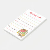 Retro leuk script, mijn dagelijkse doelen ,lined post-it® notes (Schuin)